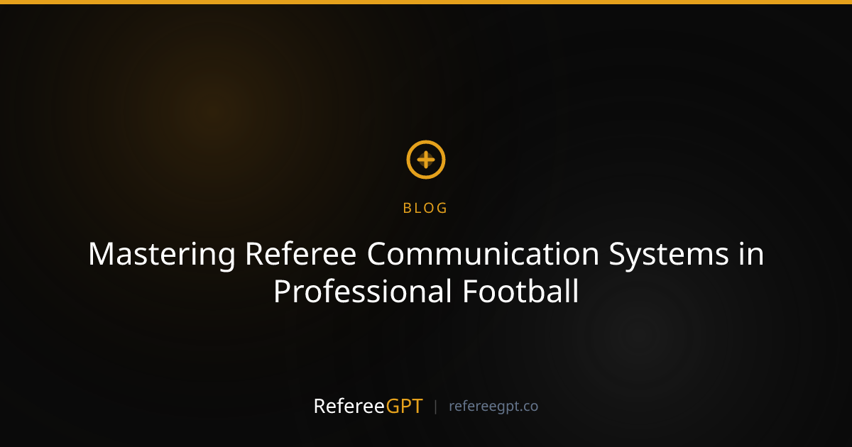 Mastering Referee Communication Systems: A Deep Dive for Football ...